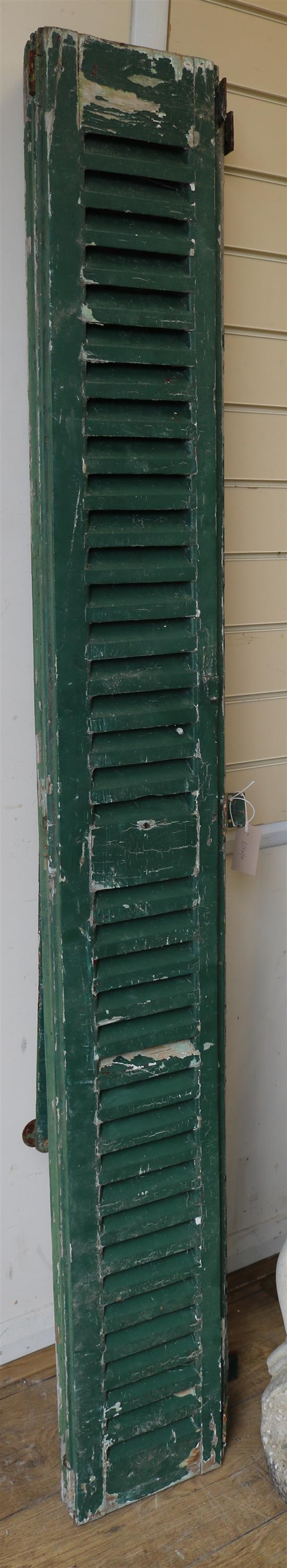 A set of French painted shutters W.24cm approx.